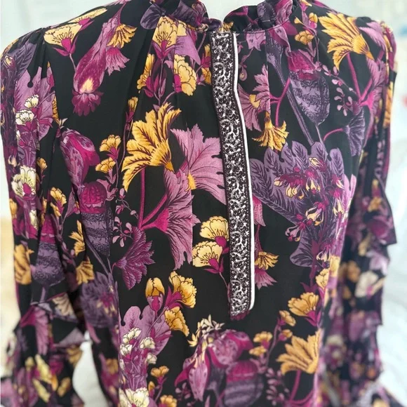 Kobi Halperin Floral Blouse - Black and Purple - Picture 9 of 16